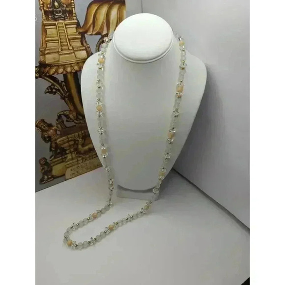 NEW Napier Gold Accented Beaded Long Necklace Womens Metal Plastic 36 Inches - Picture 2 of 5